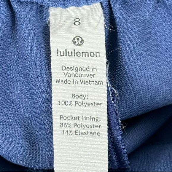 Lululemon Noir Tie Waist Wide Leg High Rise Office Travel Pants in Blue Size 8 - Picture 5 of 9